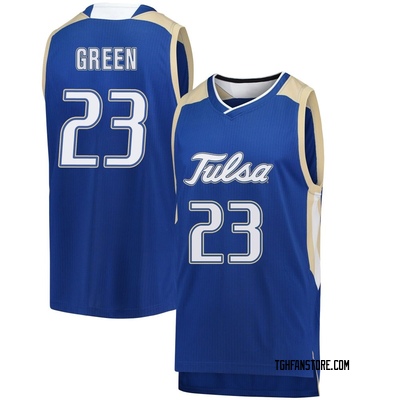 Men's David Green Tulsa Golden Hurricane Replica Royal Basketball Jersey - Green