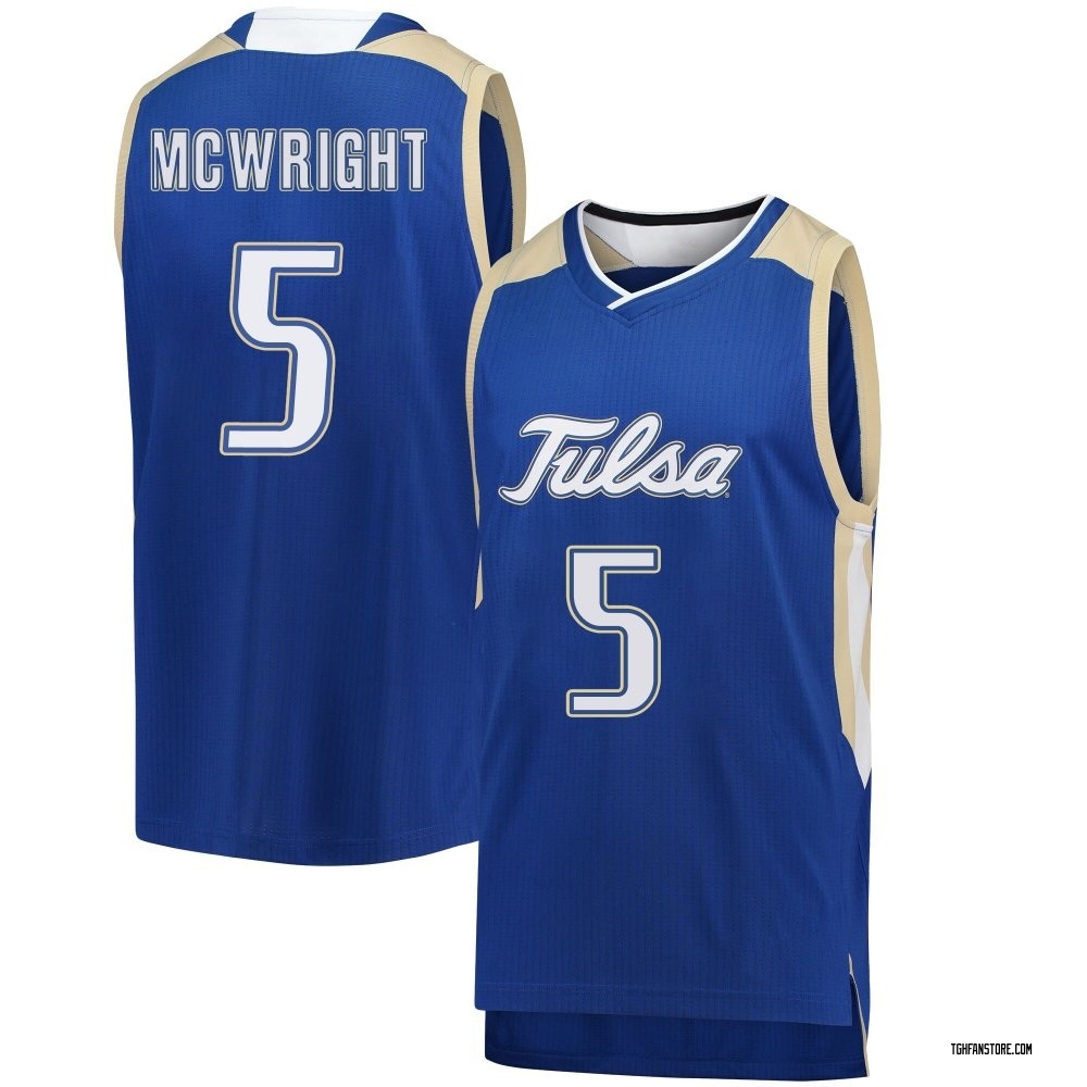 Men's Jesaiah McWright Tulsa Golden Hurricane Replica Basketball Jersey - Royal