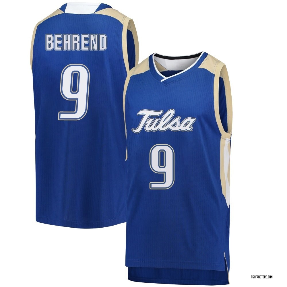 Men's Tyler Behrend Tulsa Golden Hurricane Replica Basketball Jersey - Royal